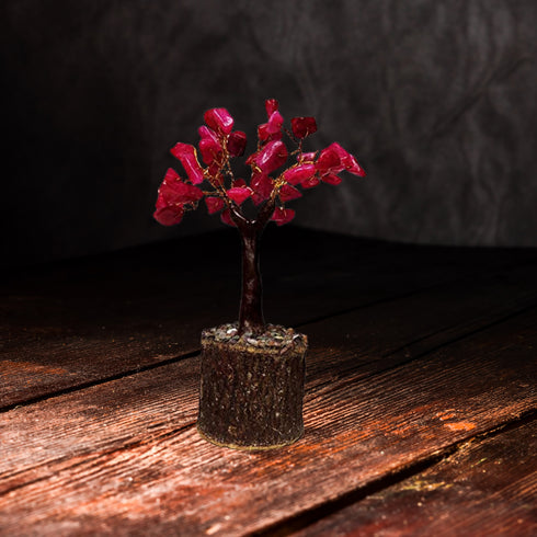 Pushkar Agate Small M-Seal Crystal Tree 12-4CM